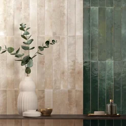 Concept Mosaïque Faïence Unie|Faïence Pour Wc<carrelage effet zellige 5x40 cm BALI ALMOND