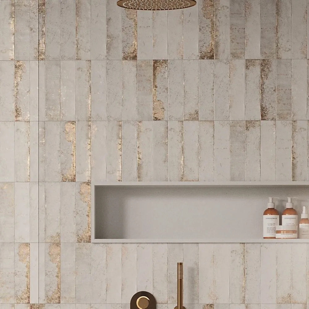 Concept Mosaïque carrelage effet zellige 6,3x25 cm magnetism WHITE- Faïence Unie|Faïence Pour Wc