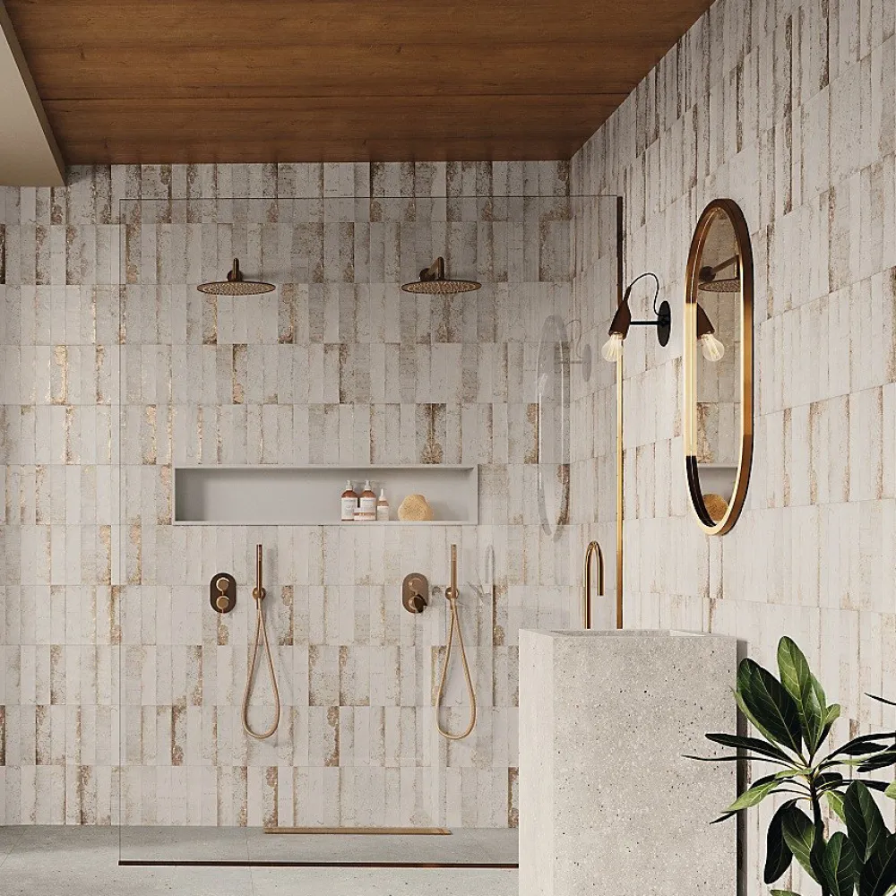 Concept Mosaïque carrelage effet zellige 6,3x25 cm magnetism WHITE- Faïence Unie|Faïence Pour Wc