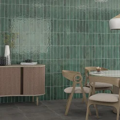 Concept Mosaïque carrelage effet zellige 8x31,5 cm luca jade- Faïence Unie|Faïence Pour Wc