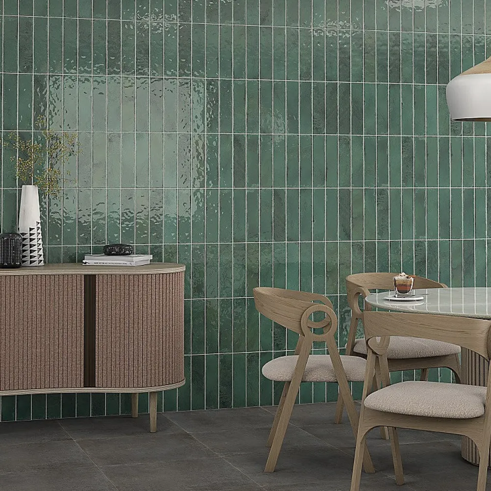 Concept Mosaïque carrelage effet zellige 8x31,5 cm luca jade- Faïence Unie|Faïence Pour Wc