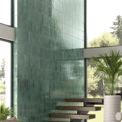 Concept Mosaïque carrelage effet zellige 8x31,5 cm luca jade- Faïence Unie|Faïence Pour Wc