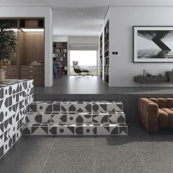 Aelle Carrelage Carrelage Extérieur Et Terrasse<Carrelage extérieur antidérapant effet terrazzo 80x80 cm NIZA-R Antideslizante Negro