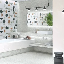 Aelle Carrelage Carrelage extérieur antidérapant effet terrazzo 80x80 cm NIZA-R Antideslizante Gris- Carrelage Extérieur Et Terrasse