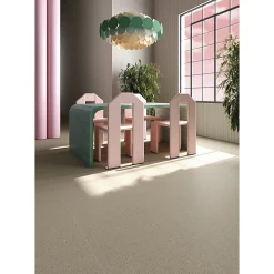 Eiffel art construction Carrelage extérieur antidérapant effet terrazzo grand format marron 80x80 cm MICRA R Umbra GRIP- Carrelage Extérieur Et Terrasse