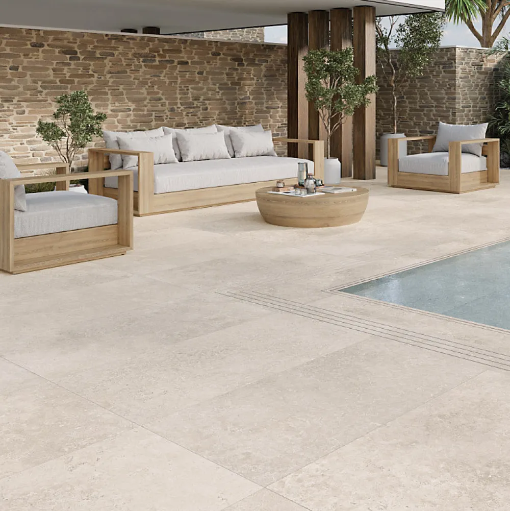 Aelle Carrelage Carrelage Sol Effet Pierre<Carrelage extérieur effet pierre naturelle de travertin 60x40 cm MYK-CR SAND