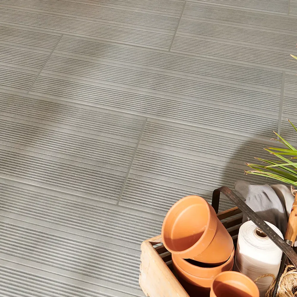 GoodHome Carrelage Extérieur Et Terrasse<Carrelage extérieur Kontempo anthracite 37 x 75 cm (vendu au carton)