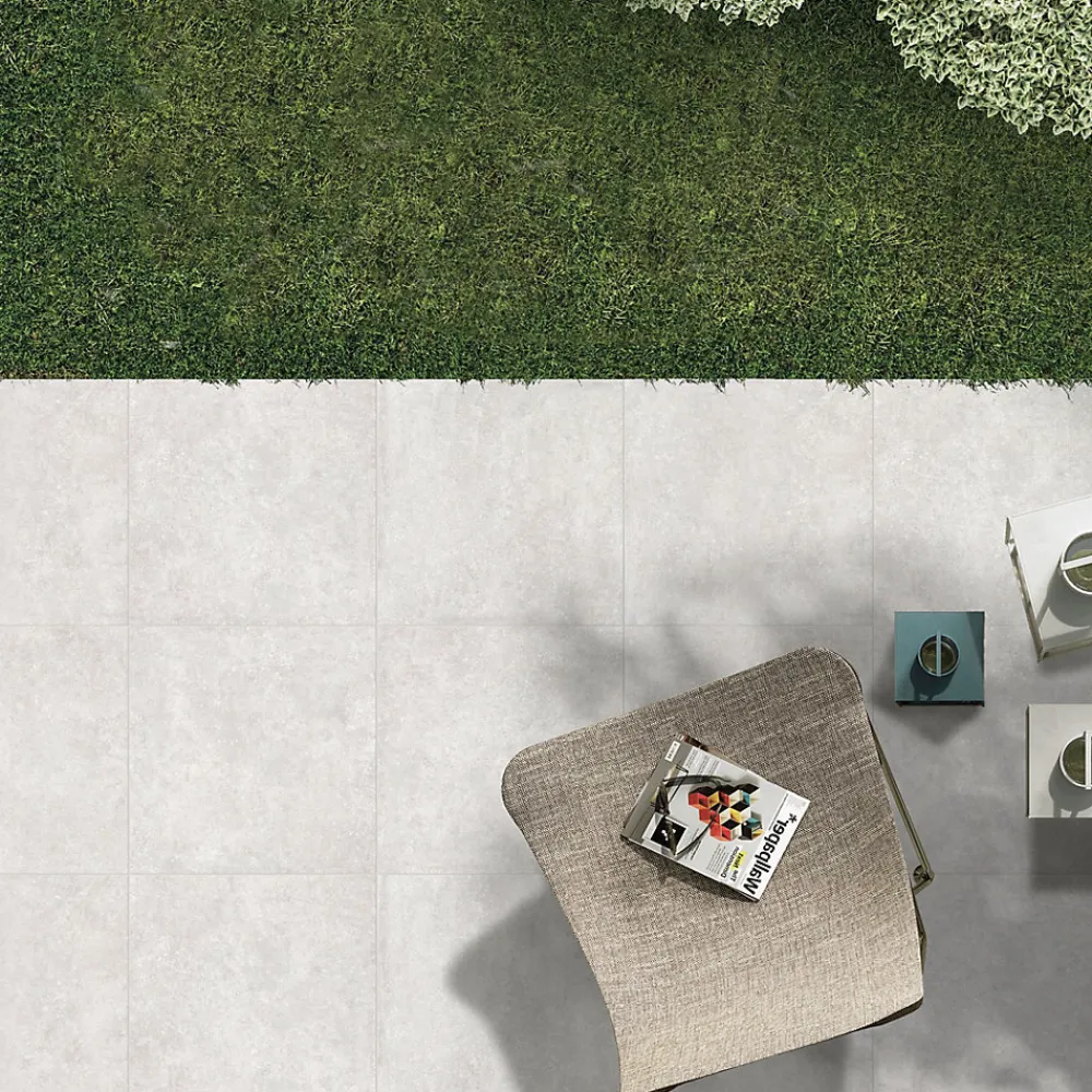 Carrelage extérieur sol et mur en grés cérame émaillé Prisma perla effet pierre matifié 60x60 cm- Carrelage Extérieur Et Terrasse