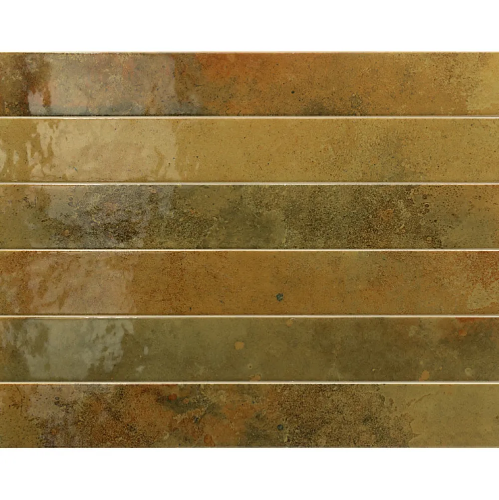 Aelle Carrelage Carrelage Sol Pour Salle De Bains<Carrelage faïence mur marron vert brillant rectangulaire 5x40 cm BALI MOSS