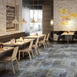 Gioia Materia Carrelage grès cérame effet métal Alchemy 7.0 120x60 cm Bleu - Martelé - boîte de 1.42 m2- Carrelage Sol Pour Wc