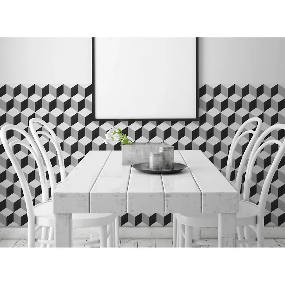 Gioia Materia Carrelage Sol Pour Wc<Carrelage grès cérame effet carreau de ciment BARCELONA CUBE 25x25cm 25x25 cm Gris - Mat - boîte de 1.13 m2