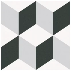 Gioia Materia Carrelage Sol Pour Wc<Carrelage grès cérame effet carreau de ciment BARCELONA CUBE 25x25cm 25x25 cm Gris - Mat - boîte de 1.13 m2