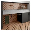 Gioia Materia Carrelage grès cérame effet rustique AL ANDALUS Cabochon Black hat - Brillant / Poli - boîte de 0.13 m2- Carrelage Sol Pour Wc|Carrelage Sol Uni