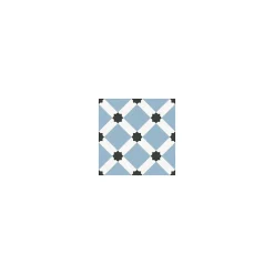 Gioia Materia Carrelage grès cérame effet carreau de ciment BARCELONA NIGHT 25x25cm 25x25 cm Bleu - Mat - boîte de 1.13 m2- Carrelage Sol Pour Salle De Bains