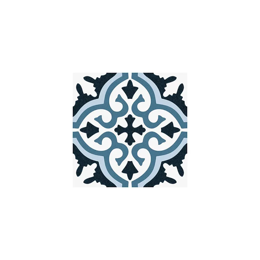 Gioia Materia Carrelage Sol Pour Wc<Carrelage grès cérame effet carreau ciment Valencia Lonja 25x25 cm Bleu - Mat - boîte de 1.13 m2