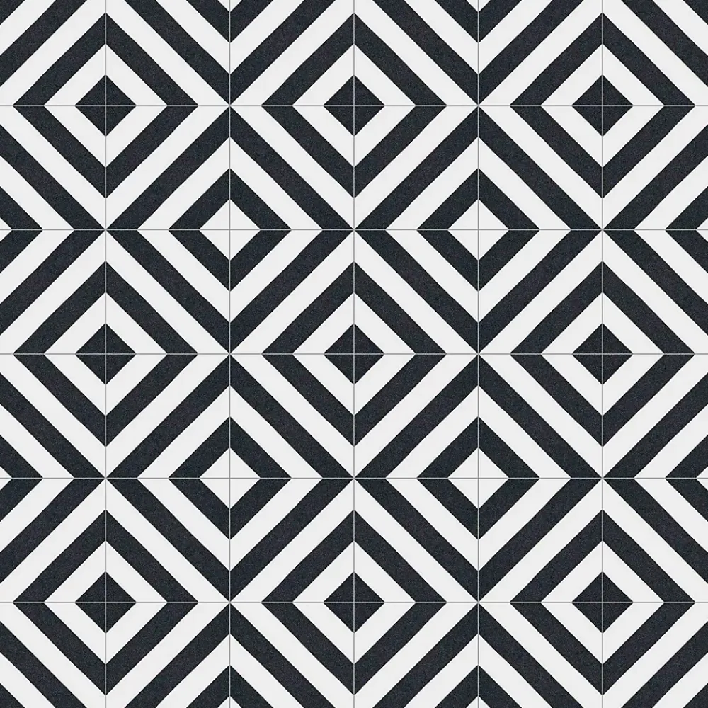Gioia Materia Carrelage grès cérame effet carreau de ciment MAORI GOROKA 20x20 cm Noir - Mat - boîte de 1 m2- Carrelage Sol Uni