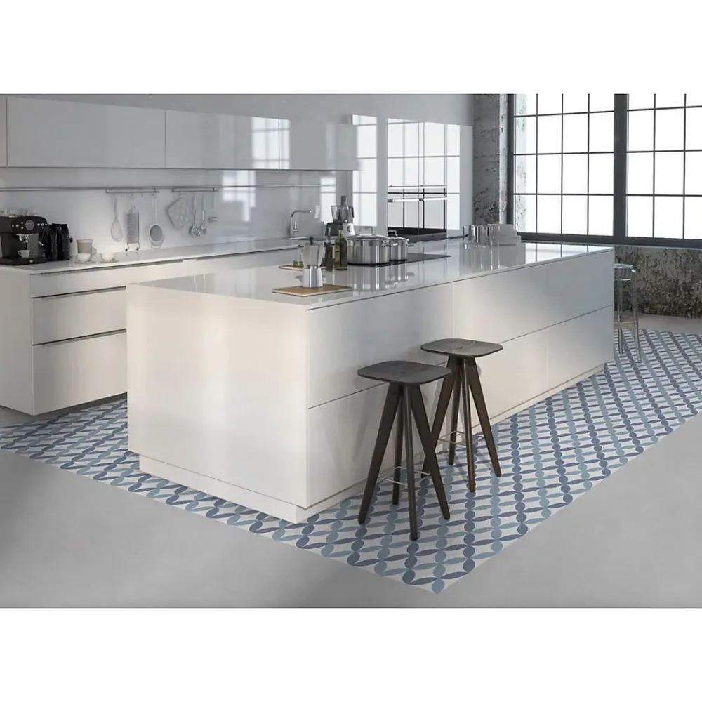 Gioia Materia Carrelage Sol Pour Wc<Carrelage grès cérame effet carreau de ciment BARCELONA ARCH 25x25cm 25x25 cm Bleu - Mat - boîte de 1.13 m2