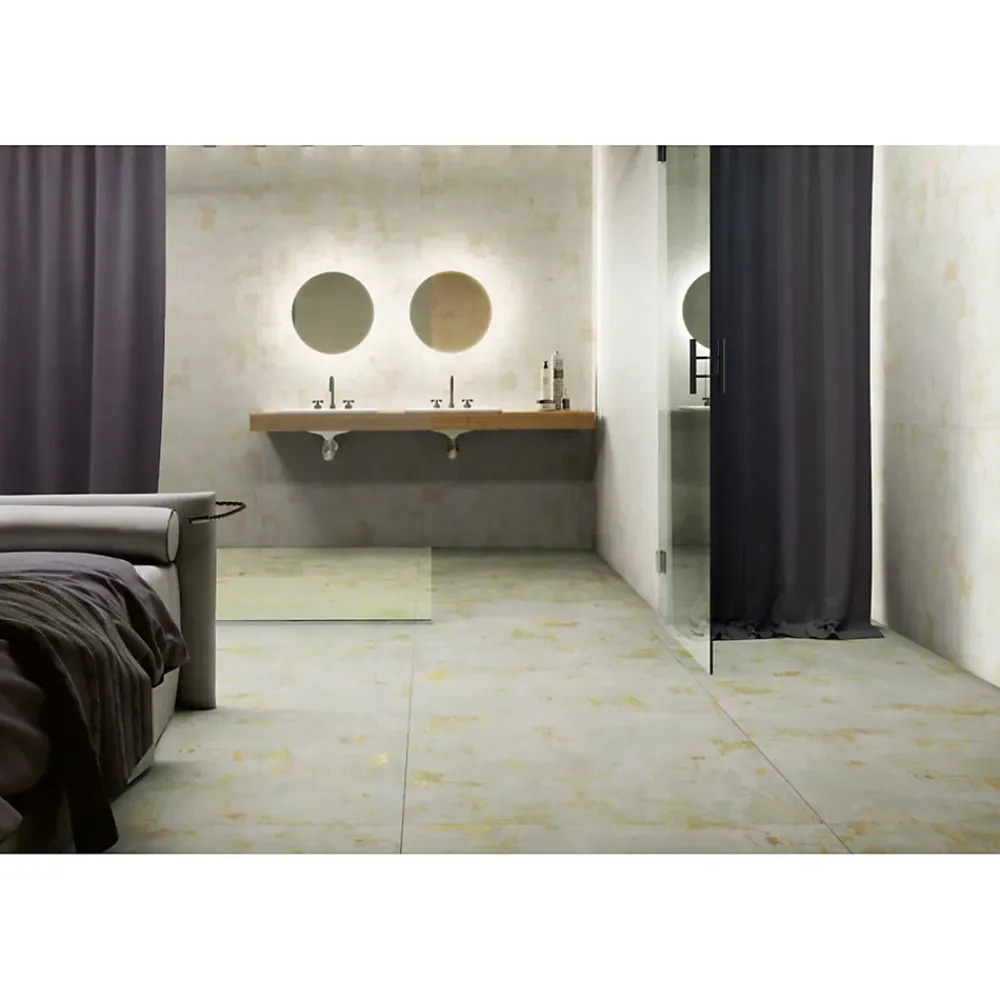 Gioia Materia Carrelage Sol Pour Wc|Carrelage Sol Uni<Carrelage grès cérame effet métal Mood 60x30 cm Vert - Naturel - boîte de 1.24 m2
