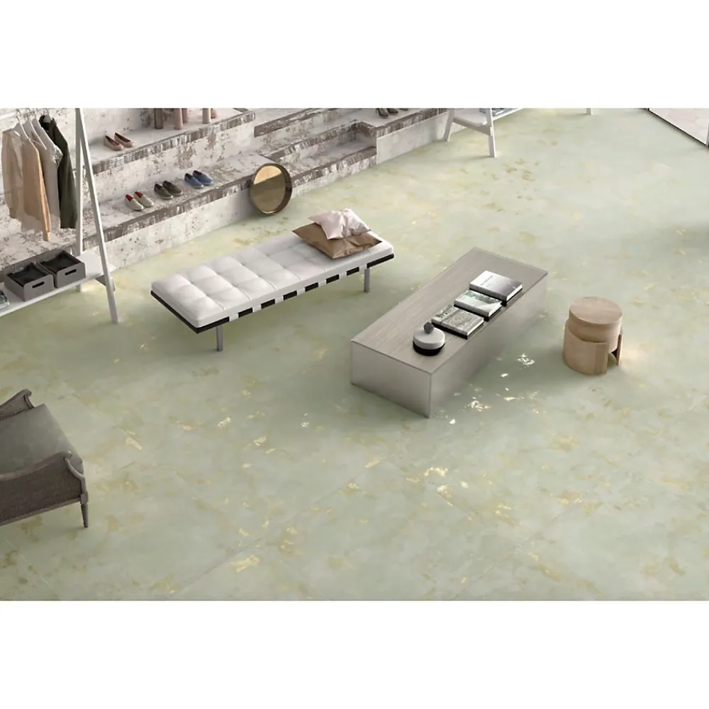 Gioia Materia Carrelage Sol Pour Wc|Carrelage Sol Uni<Carrelage grès cérame effet métal Mood 60x30 cm Vert - Naturel - boîte de 1.24 m2