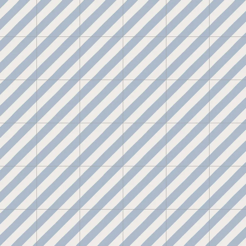 Gioia Materia Carrelage grès cérame effet carreau de ciment MAORI GOROKA 20x20 cm Bleu Ciel - Mat - boîte de 1 m2- Carrelage Sol Pour Salle De Bains