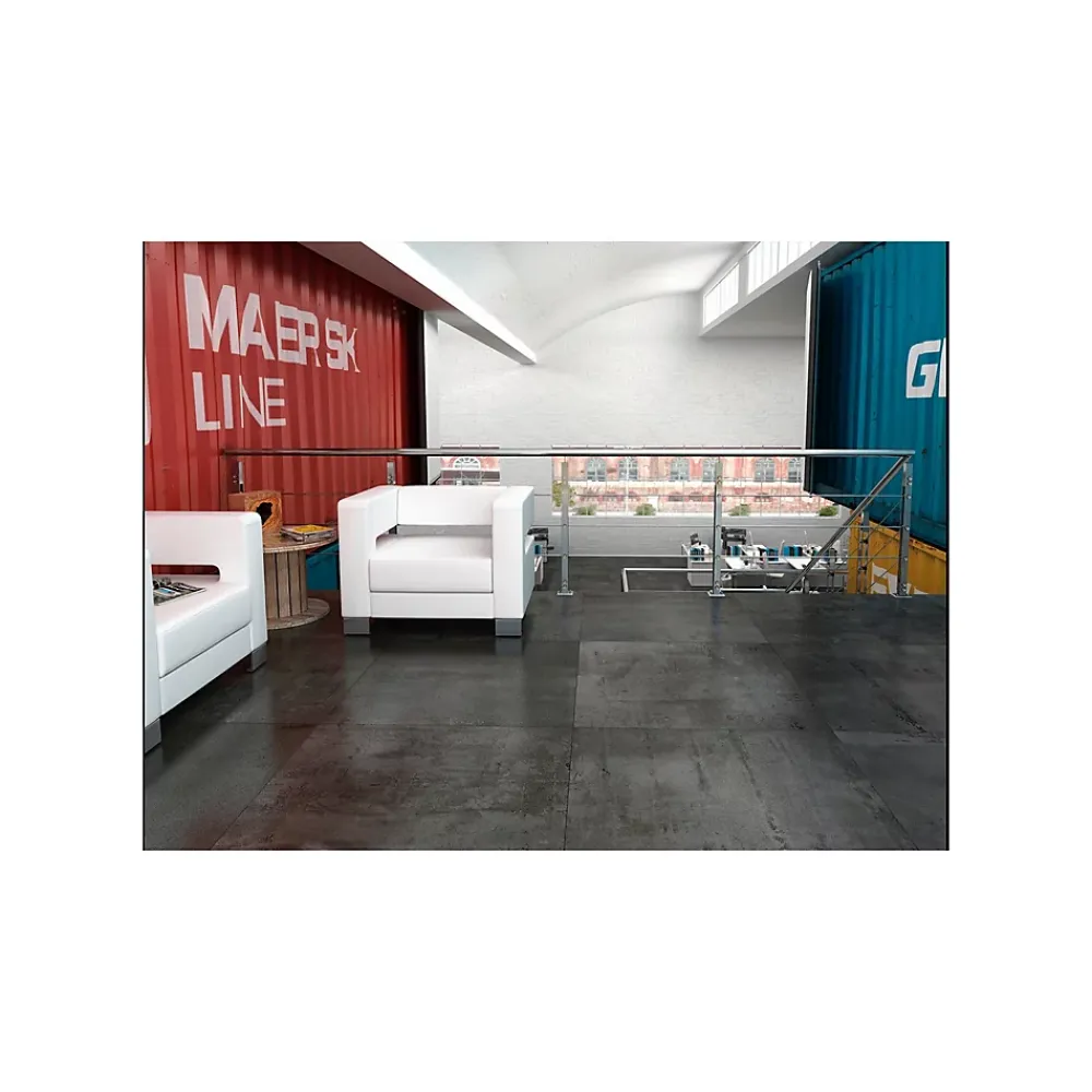 Gioia Materia Carrelage Sol Pour Wc|Carrelage Sol Uni<Carrelage grès cérame effet ciment brut REGENERATION 90x90 cm Gris Foncé, Anthracite - Semi-Poli / Lappato - boîte de 0.80 m2