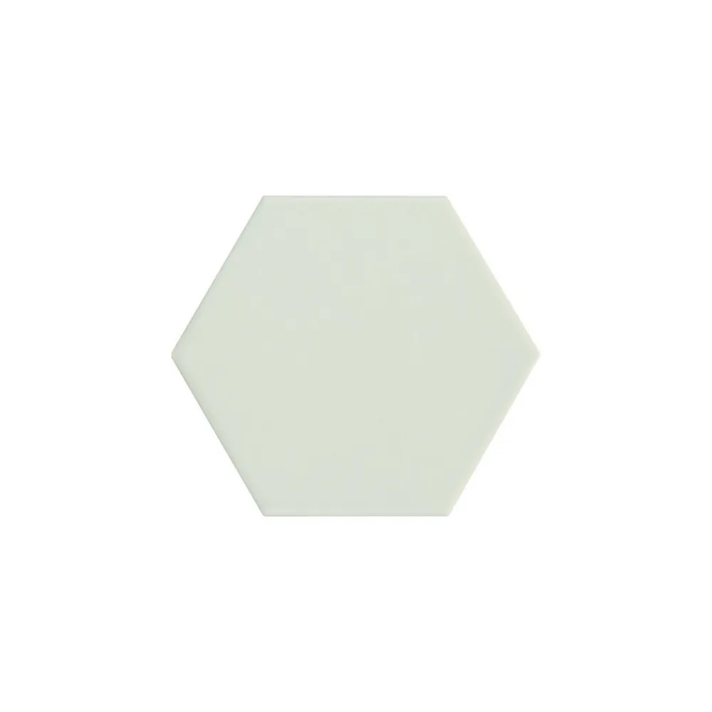 Gioia Materia Carrelage grès cérame effet graphique KROMATIKA Hexagone Hexagone 11.6x10.1 cm Vert Pastel - Mat - boîte de 0.44 m2- Carrelage Sol Uni