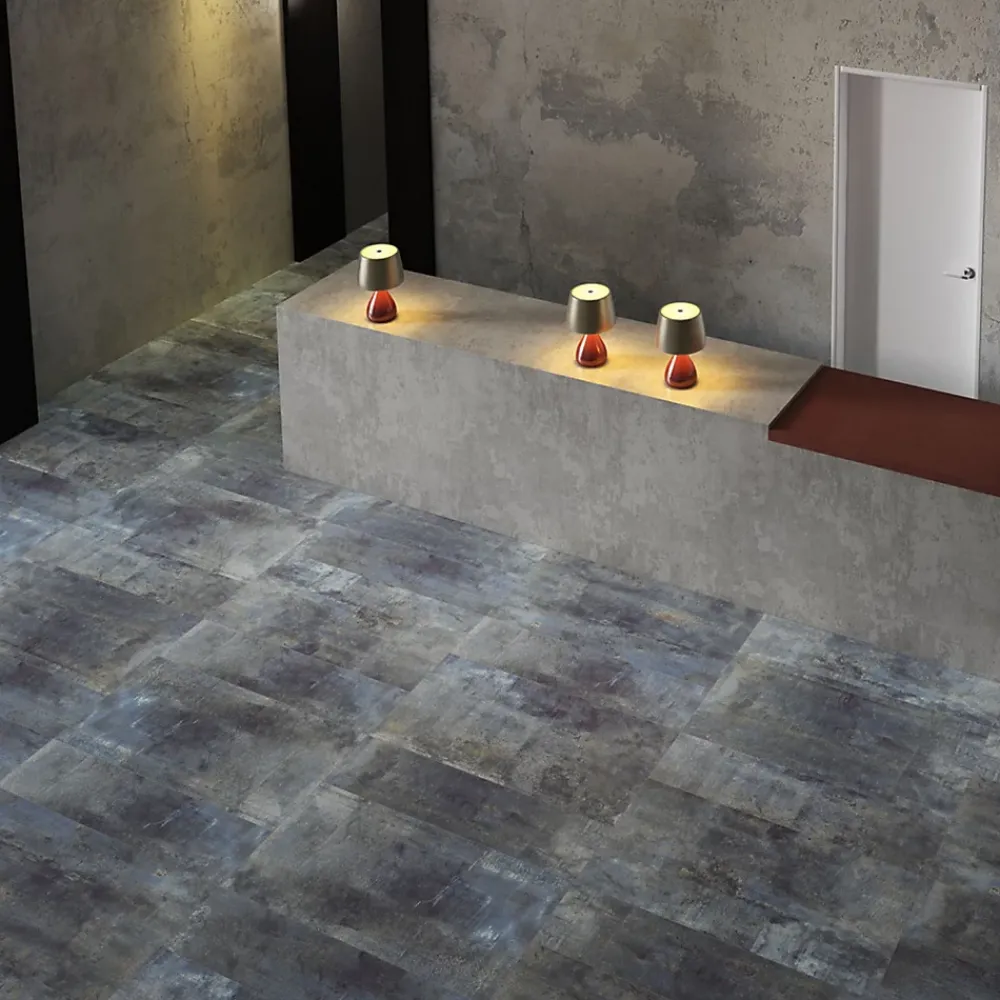 Gioia Materia Carrelage Sol Uni<Carrelage grès cérame effet métal Alchemy 7.0 30x10 cm Bleu - Martelé - boîte de 1.05 m2