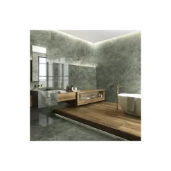 Gioia Materia Carrelage grès cérame effet marbre VERDE DORATO 120x60 cm Vert - Brillant / Poli - boîte de 1.44 m2- Carrelage Sol Uni