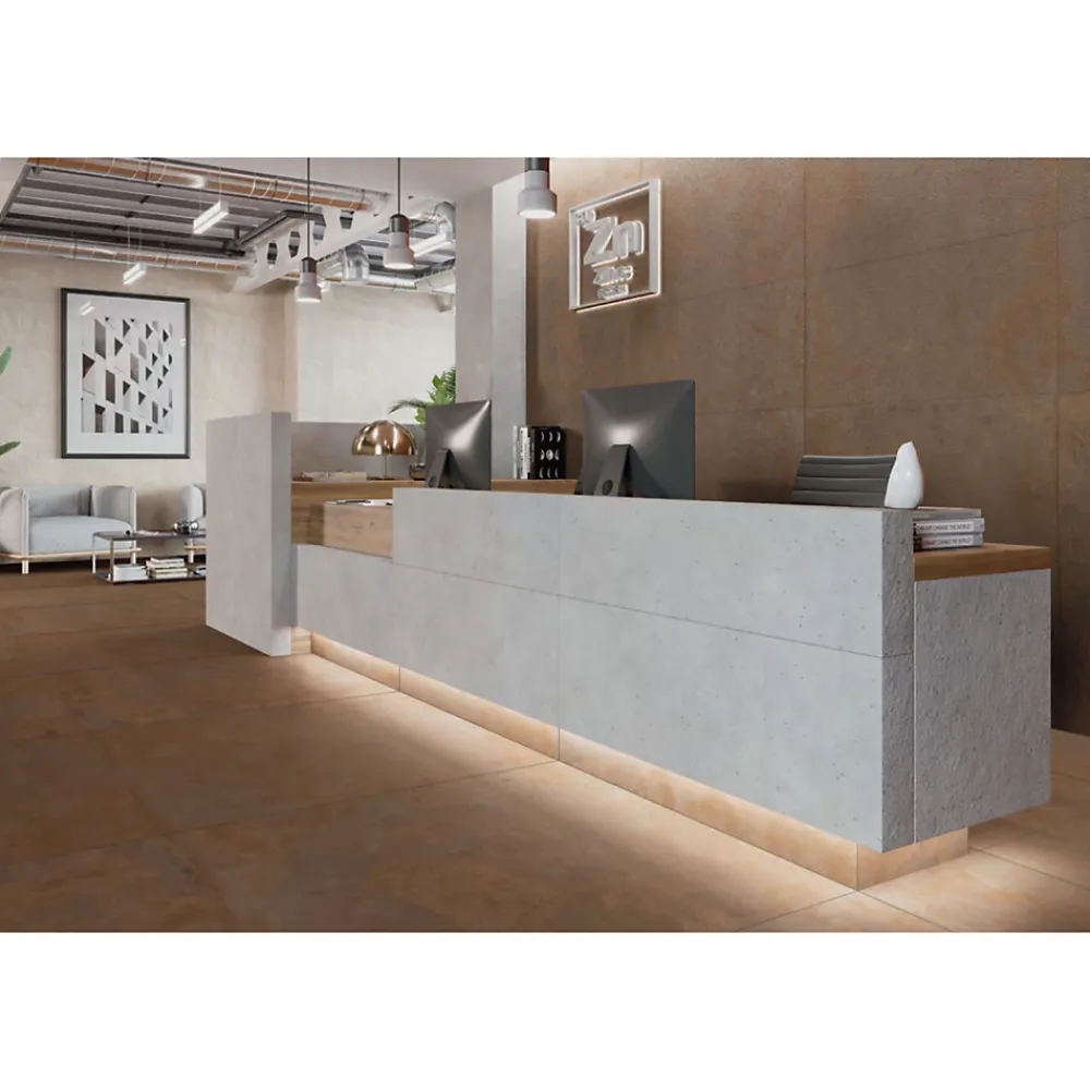 Gioia Materia Carrelage Sol Pour Wc<Carrelage grès cérame effet métal ZINC 60x30 cm Marron - Naturel - boîte de 1.42 m2