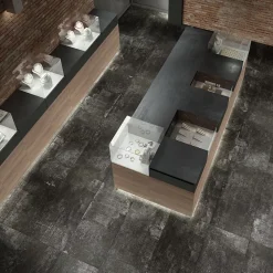 Gioia Materia Carrelage Sol Pour Wc<Carrelage grès cérame effet métal Alchemy 7.0 60x60 cm Noir - Naturel - boîte de 1.77 m2