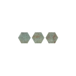 Gioia Materia Carrelage grès cérame effet métal ZINC HEXAGONE GREEN Hexagone 29x25cm Décor Vert - - boîte de 0.94 m2- Carrelage Sol Uni|Carrelage Sol Pour Wc