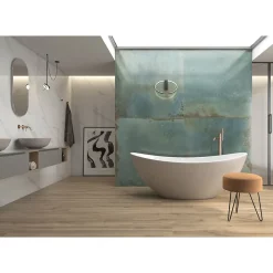 Gioia Materia Carrelage grès cérame effet marbre BLANC STATUARY 120x120 cm Blanc - Brillant / Poli - boîte de 1.44 m2- Carrelage Sol Pour Wc