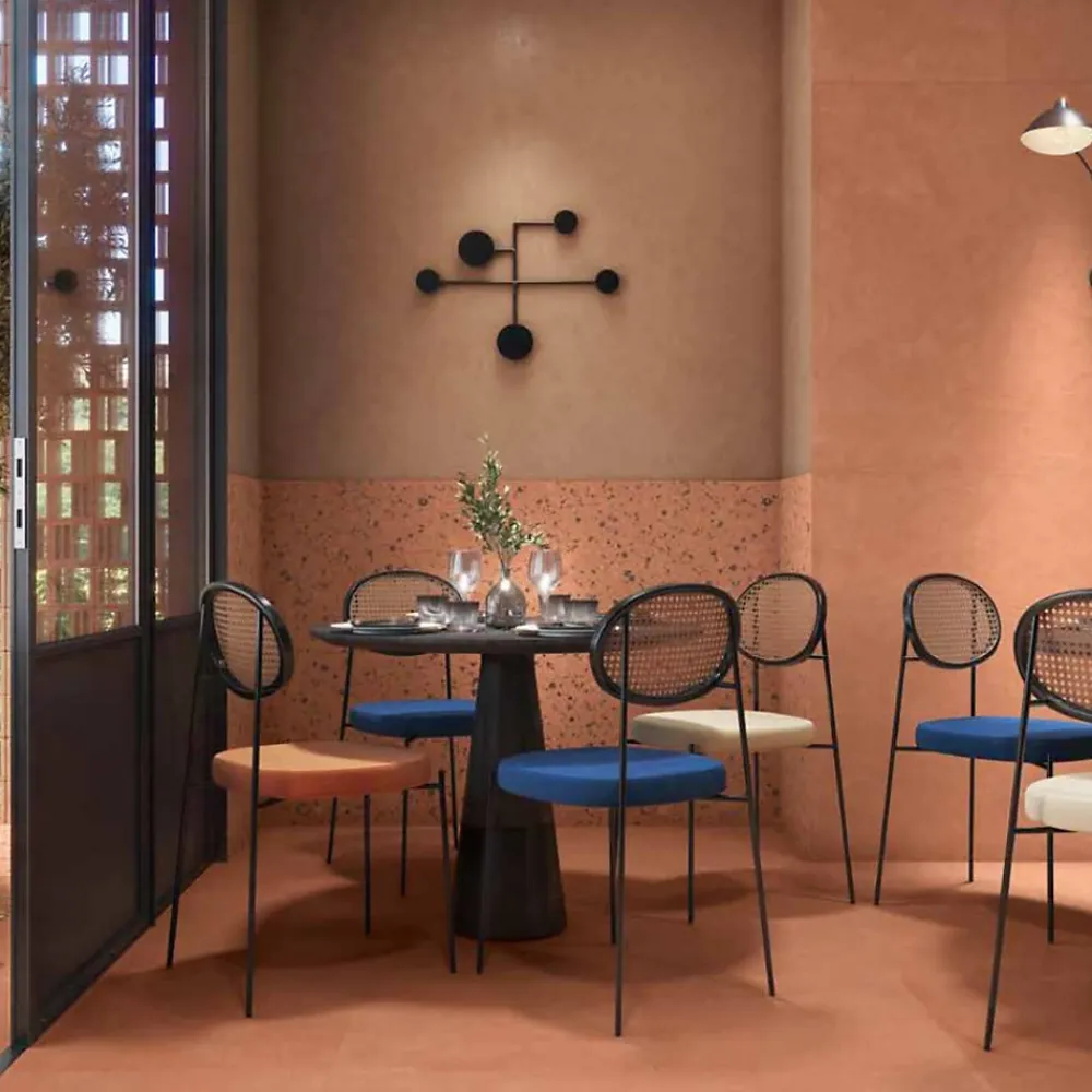 Gioia Materia Carrelage grès cérame effet argile TERRA 120x120 cm Coral - Naturel - boîte de 1.44 m2- Carrelage Sol Pour Wc