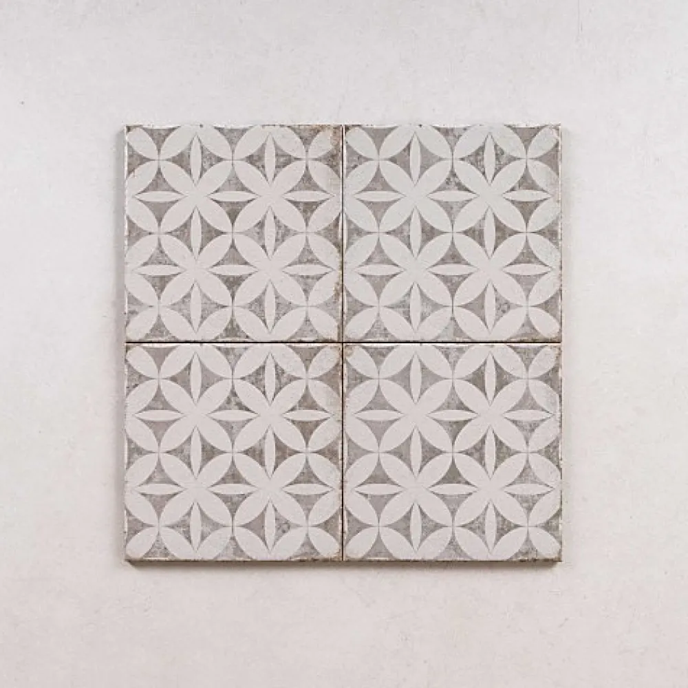 Les Carreaux De Jean Carrelage Imitation Carreaux de Ciment GRAFTON 20x20 Abbey Taupe - Les Carreaux de Jean- Carrelage Sol Effet Carreaux De Ciment