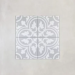 Les Carreaux De Jean  Carrelage Imitation Carreaux de Ciment LA MADELEINE 20x20 Flavie Gris - Les Carreaux de Jean- Carrelage Sol Effet Carreaux De Ciment