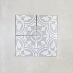 Les Carreaux De Jean  Carrelage Imitation Carreaux de Ciment LA MADELEINE 20x20 Flavie Gris - Les Carreaux de Jean- Carrelage Sol Effet Carreaux De Ciment