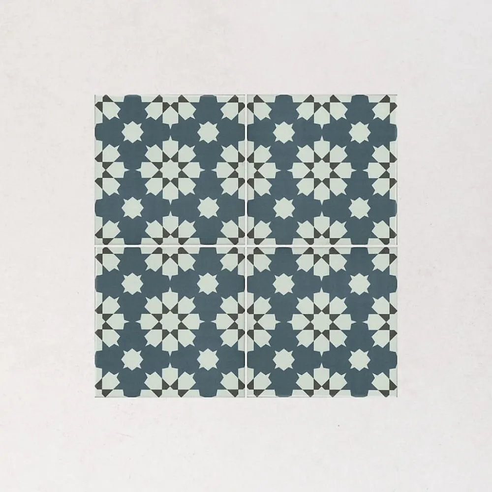 Les Carreaux De Jean Carrelage Sol Effet Carreaux De Ciment<Carrelage Imitation Carreaux De Ciment 20x20 LA VILETTE Benoit Bleu - Les Carreaux de Jean