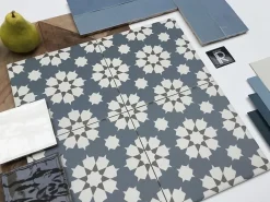 Les Carreaux De Jean Carrelage Sol Effet Carreaux De Ciment<Carrelage Imitation Carreaux De Ciment 20x20 LA VILETTE Benoit Bleu - Les Carreaux de Jean
