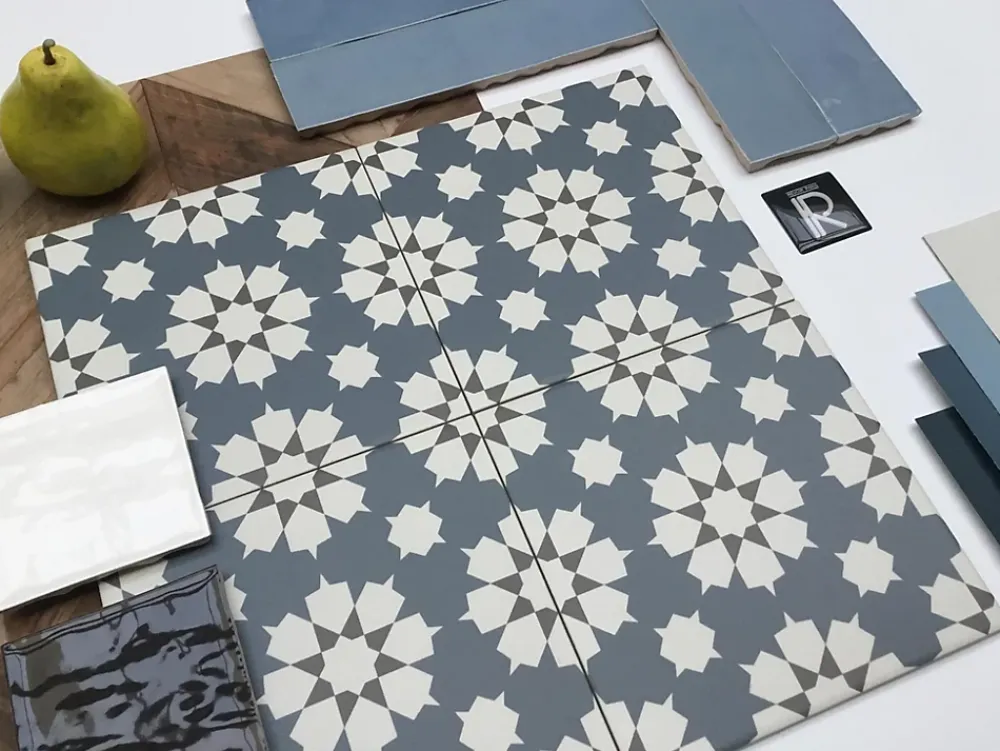 Les Carreaux De Jean Carrelage Sol Effet Carreaux De Ciment<Carrelage Imitation Carreaux De Ciment 20x20 LA VILETTE Benoit Bleu - Les Carreaux de Jean