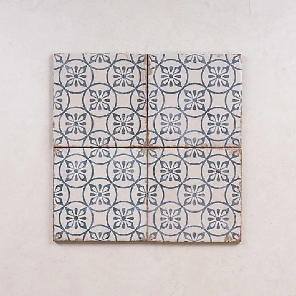 Les Carreaux De Jean Carrelage Sol Effet Carreaux De Ciment|Carrelage Sol Pour Cuisine<Carrelage Imitation Carreaux de Ciment GRAFTON 20x20 Capel Blue - Les Carreaux de Jean