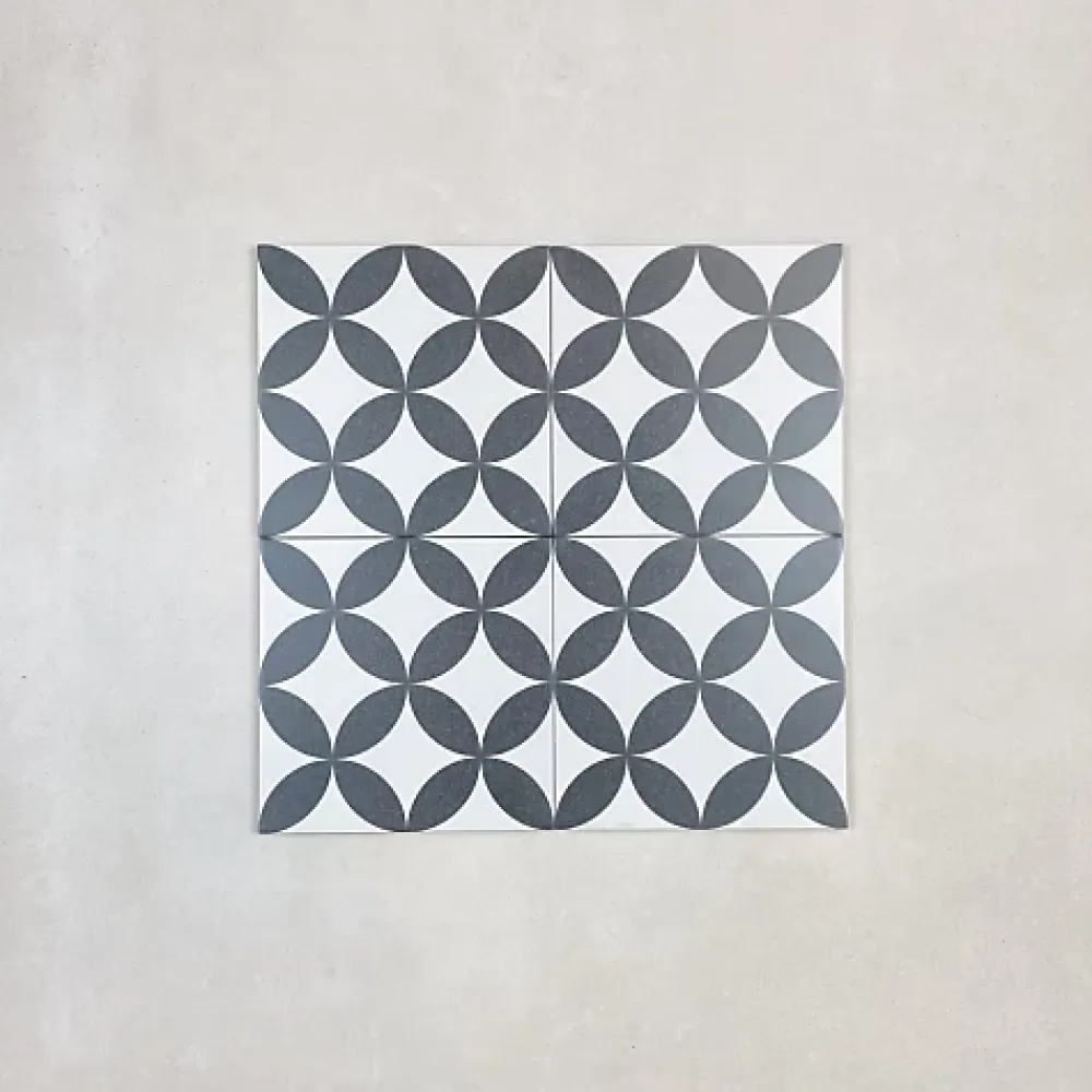 Les Carreaux De Jean Carrelage Imitation Carreaux de Ciment LA MADELEINE 20x20 Gilles Noir - Les Carreaux de Jean- Carrelage Sol Effet Carreaux De Ciment|Carrelage Sol Pour Cuisine