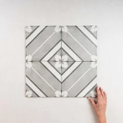 Gioia Materia Carrelage Sol Effet Carreaux De Ciment<Carrelage Imitation Carreaux de Ciment ART NOUVEAU DECOR 20x20 Inspire Grey - Les Carreaux de Jean
