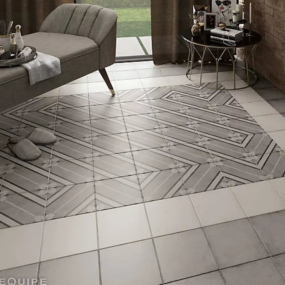 Gioia Materia Carrelage Sol Effet Carreaux De Ciment<Carrelage Imitation Carreaux de Ciment ART NOUVEAU DECOR 20x20 Inspire Grey - Les Carreaux de Jean