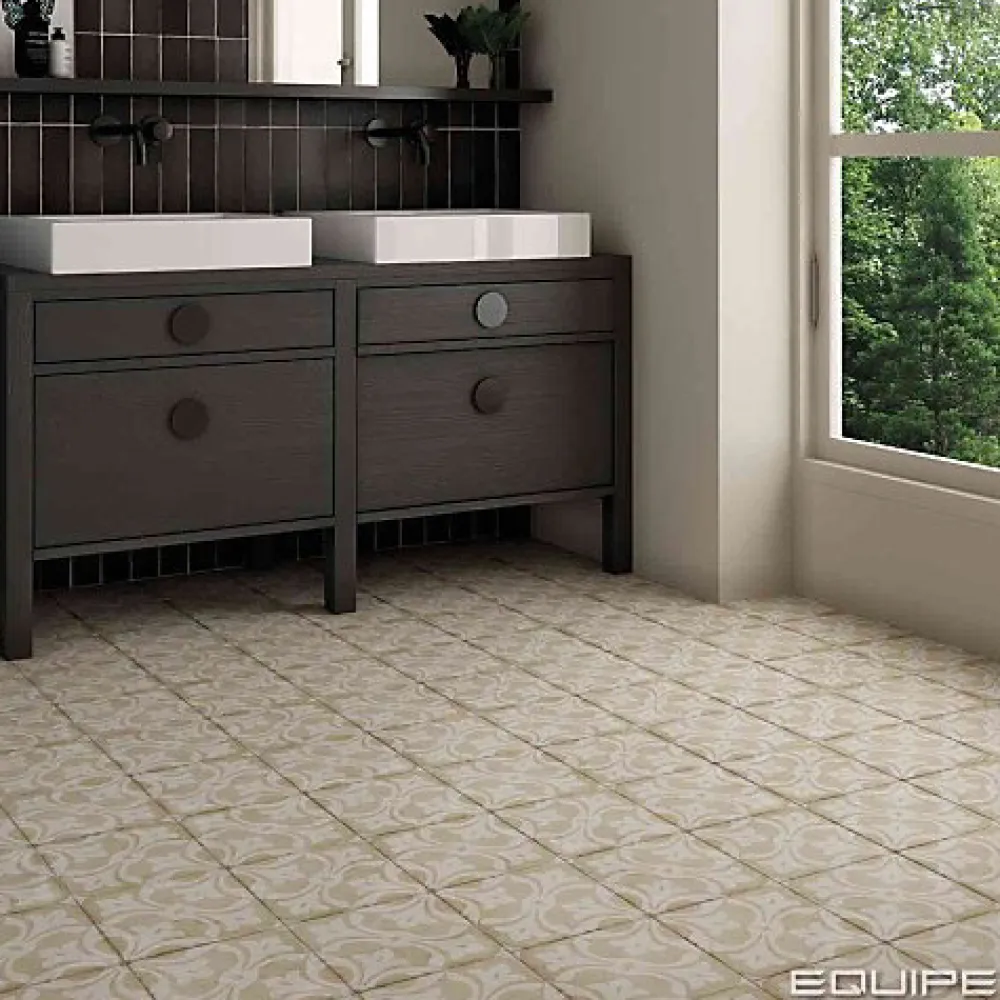 Gioia Materia Carrelage Sol Pour Cuisine|Carrelage Sol Effet Carreaux De Ciment<Carrelage Imitation Carreaux de Ciment ART NOUVEAU DECOR 20x20 La Rambla Biscuit - Les Carreaux de Jean