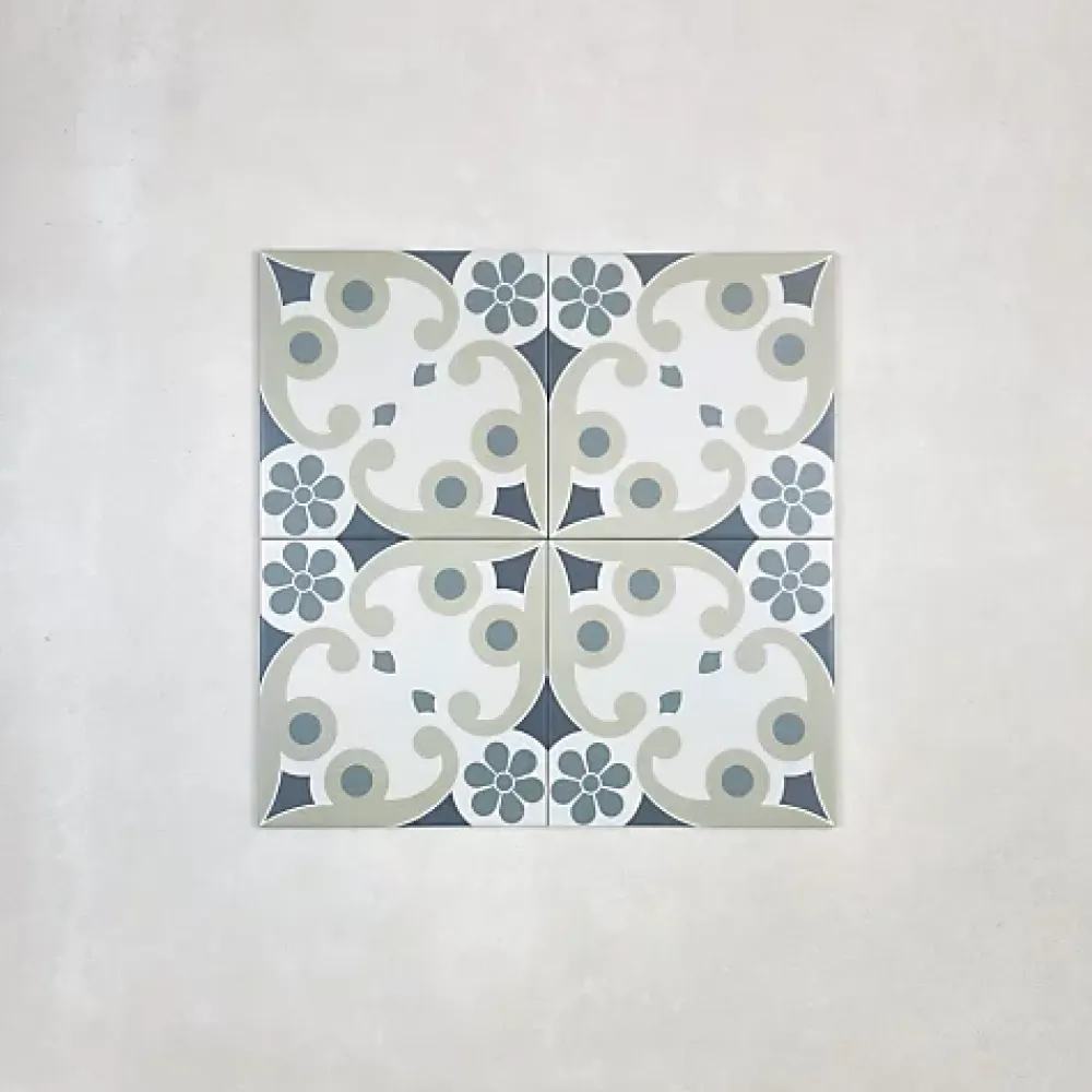 Les Carreaux De Jean Carrelage Imitation Carreaux de Ciment LA MADELEINE 20x20 Jenette - Les Carreaux de Jean- Carrelage Sol Effet Carreaux De Ciment|Carrelage Sol Pour Cuisine
