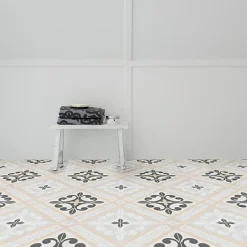 Les Carreaux De Jean  Carrelage Sol Effet Carreaux De Ciment<Carrelage Imitation Carreaux de Ciment LA MADELEINE 20x20 Juliette Marron - Les Carreaux de Jean