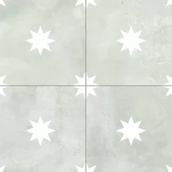 Comptoir du Cérame Carrelage Sol Effet Carreaux De Ciment<Carrelage Imitation Carreaux de Ciment Vert Étoile STAR 44x44 Sage - Les Carreaux de Jean