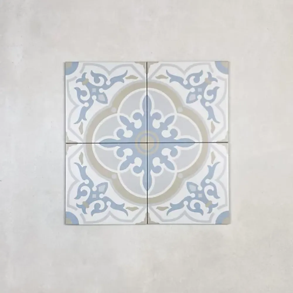 Les Carreaux De Jean Carrelage Imitation Carreaux de Ciment LA MADELEINE 20x20 Gaetine Bleu - Les Carreaux de Jean- Carrelage Sol Effet Carreaux De Ciment