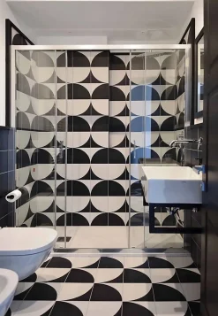Les Carreaux De Jean  Carrelage Imitation Carreaux De Ciment 20x20 SCENARIO Tappeto 2B Nero - Les Carreaux de Jean- Carrelage Sol Effet Carreaux De Ciment