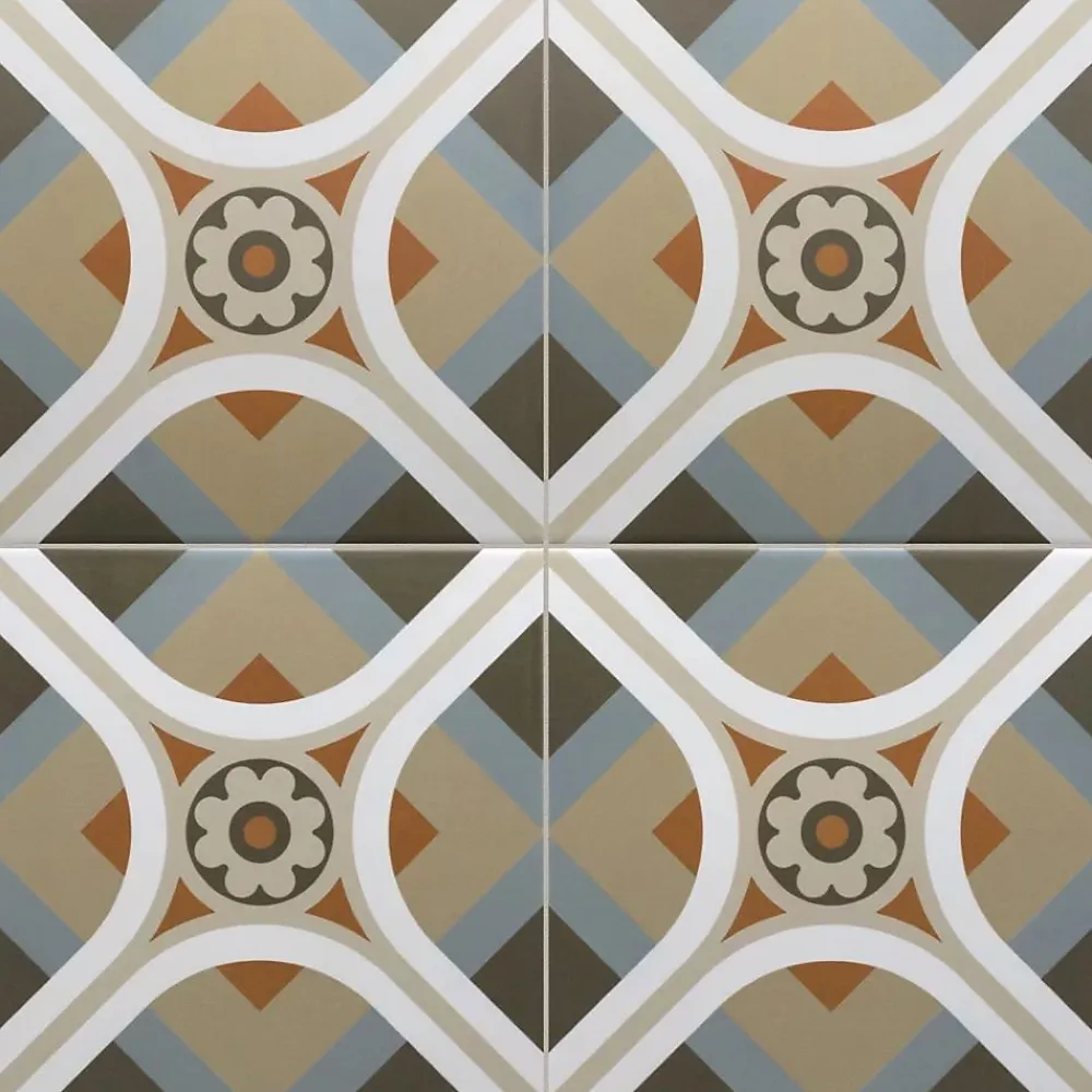 Les Carreaux De Jean Carrelage Imitation Carreaux De Ciment 20x20 RIVOLI Cinque - Les Carreaux de Jean- Carrelage Sol Effet Carreaux De Ciment